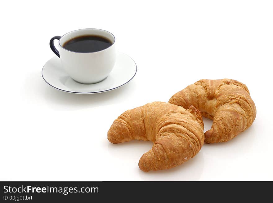 Croissant, cup of coffee