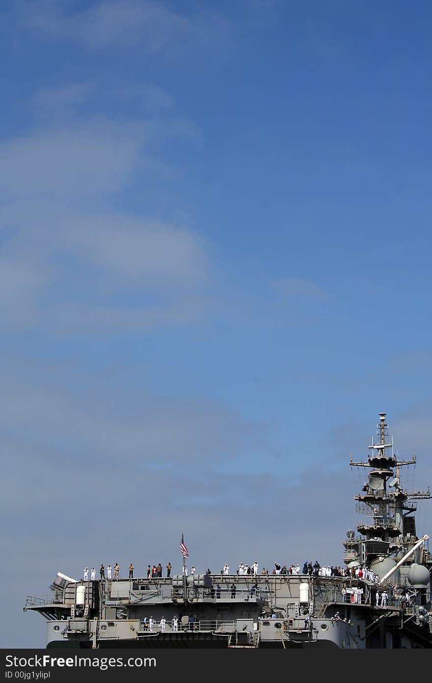 The emotional return of a naval warship. The emotional return of a naval warship