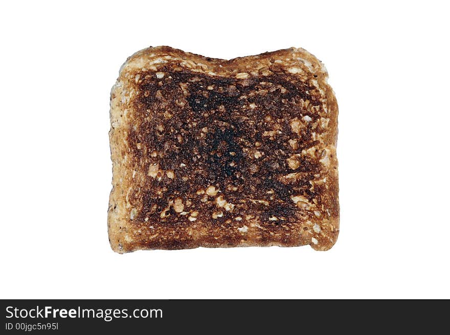 Burnt Grain Toasts / Bread On A White Background