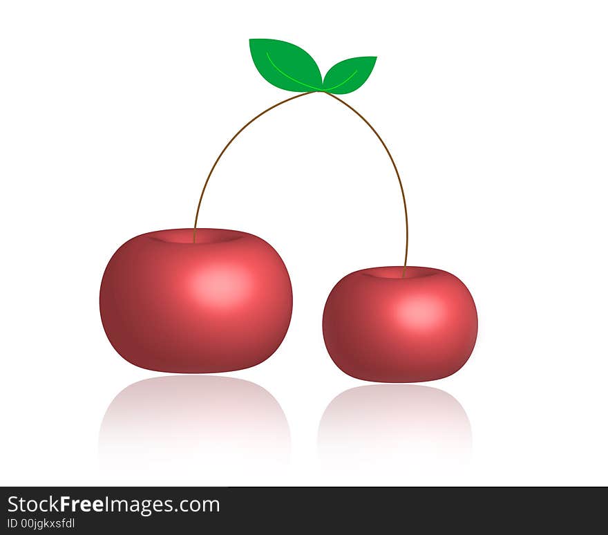 Fresh Red Cherries vector Illustration. Fresh Red Cherries vector Illustration.