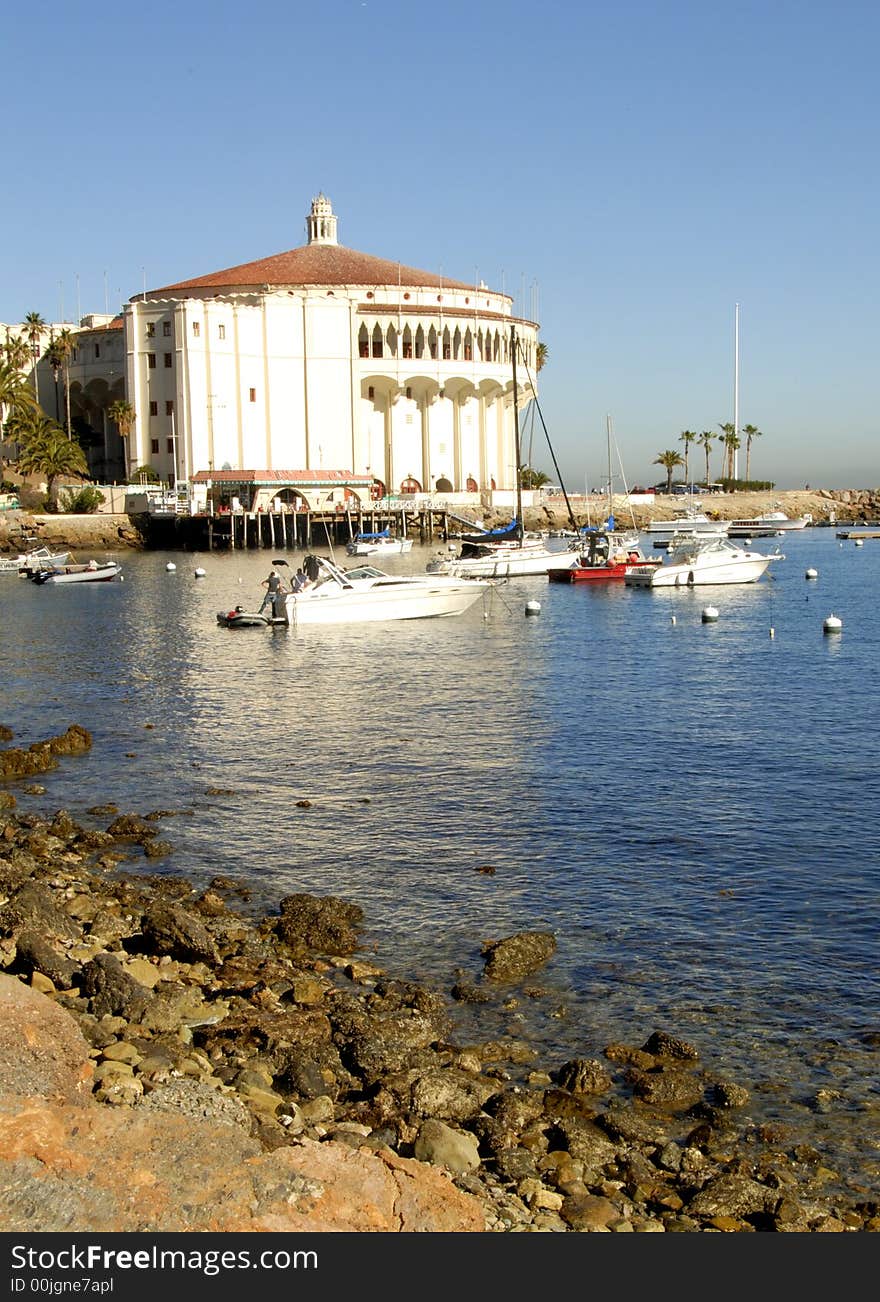 Casino building on Catalina Island on the beautiful southern California coast