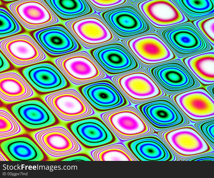 Abstract background displaying multi colors of circles and squares.  Fun filled Checkered board of blue, green, pink, yellow. Abstract background displaying multi colors of circles and squares.  Fun filled Checkered board of blue, green, pink, yellow.