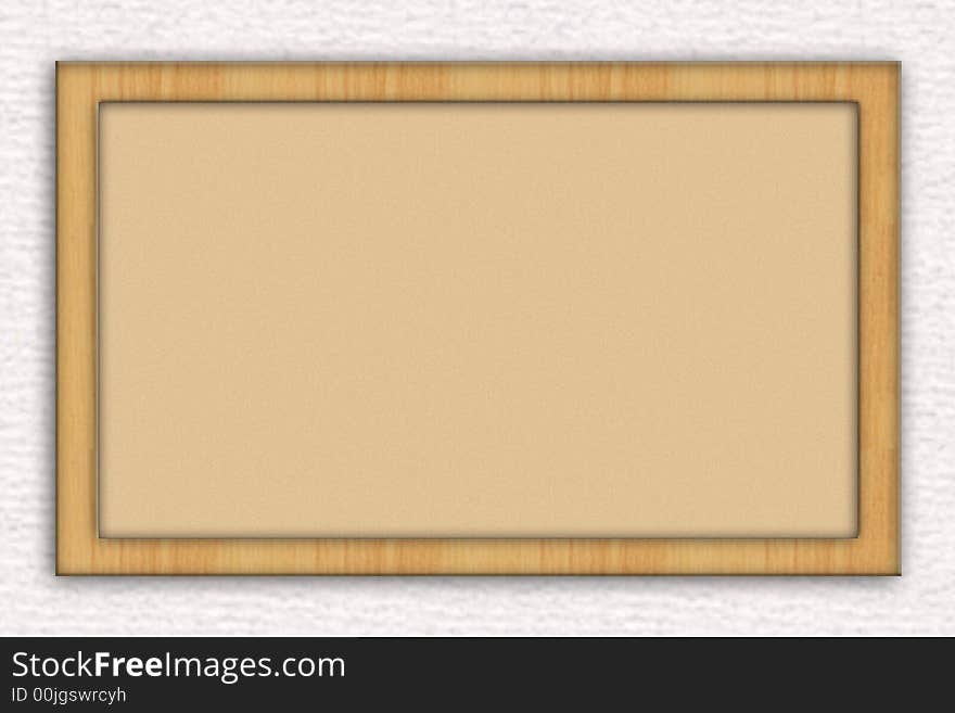 A graphic blank bulletin board or cork board against brick background