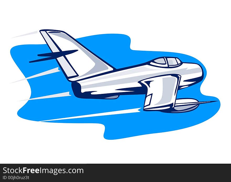 Vector art of a MiG-15 jet fighter plane