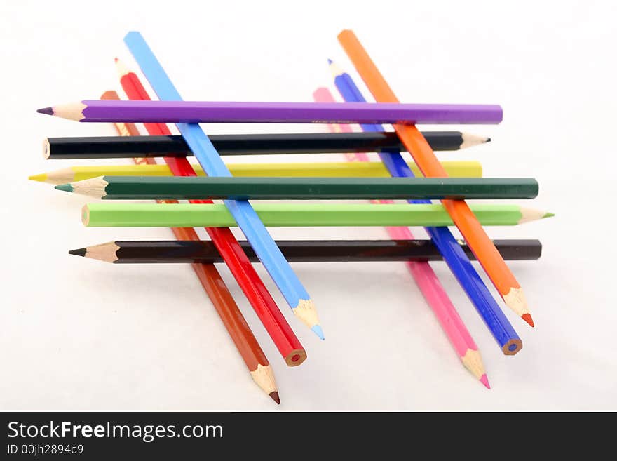 A photo of color pencils. A photo of color pencils