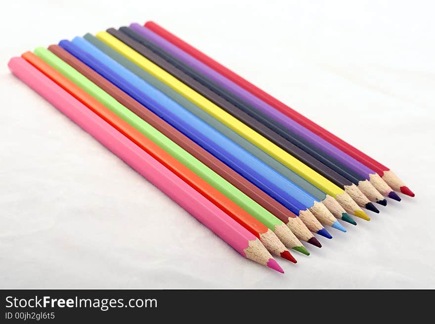 A photo of color pencils. A photo of color pencils