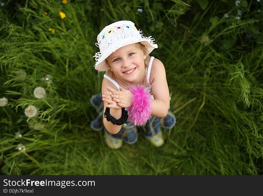 The little girl is pleased. The little girl is pleased