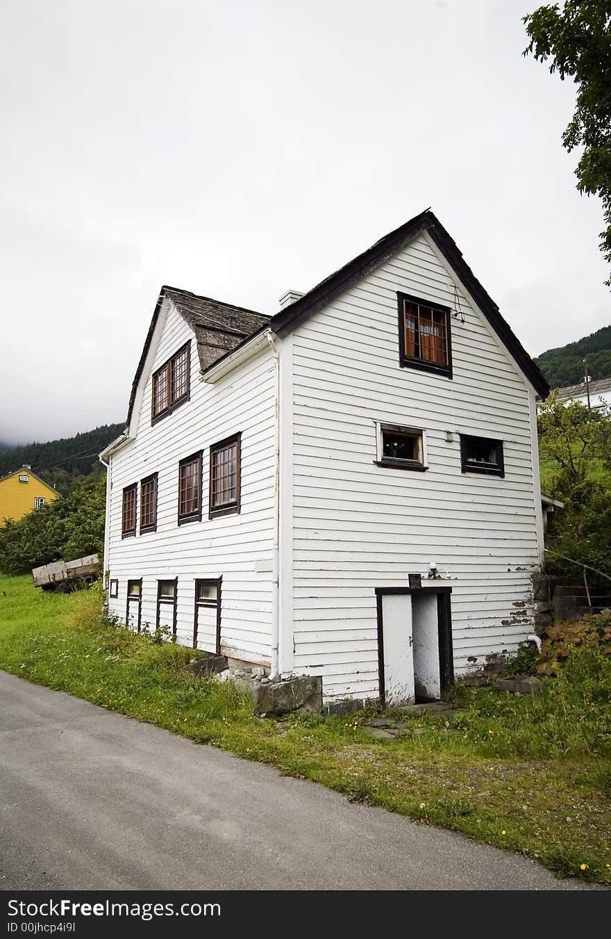 White, wooden house, Norway