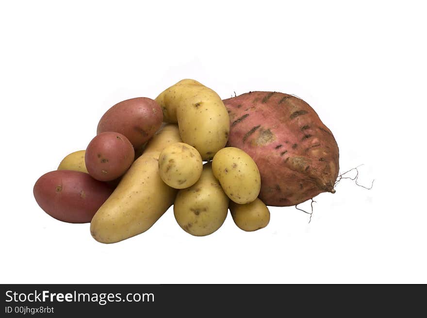 Assortment potatoes isolated