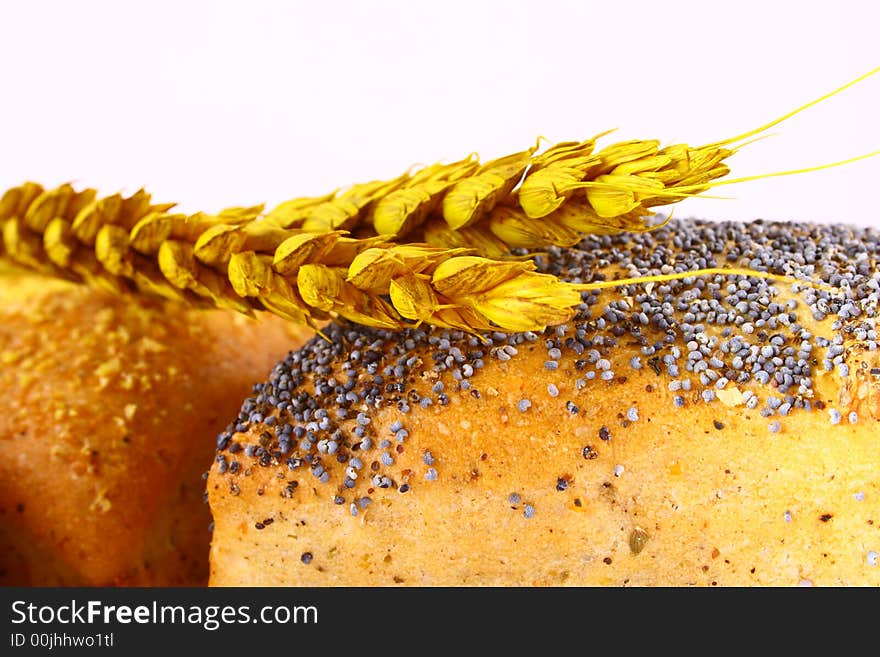 Different bread arranged on table close up. Different bread arranged on table close up