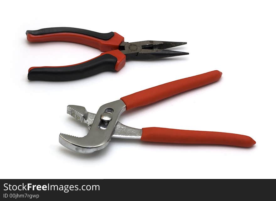 Engineers or construction tools on white background