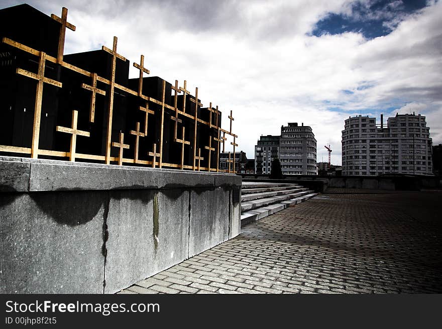 Different crosses on a public market