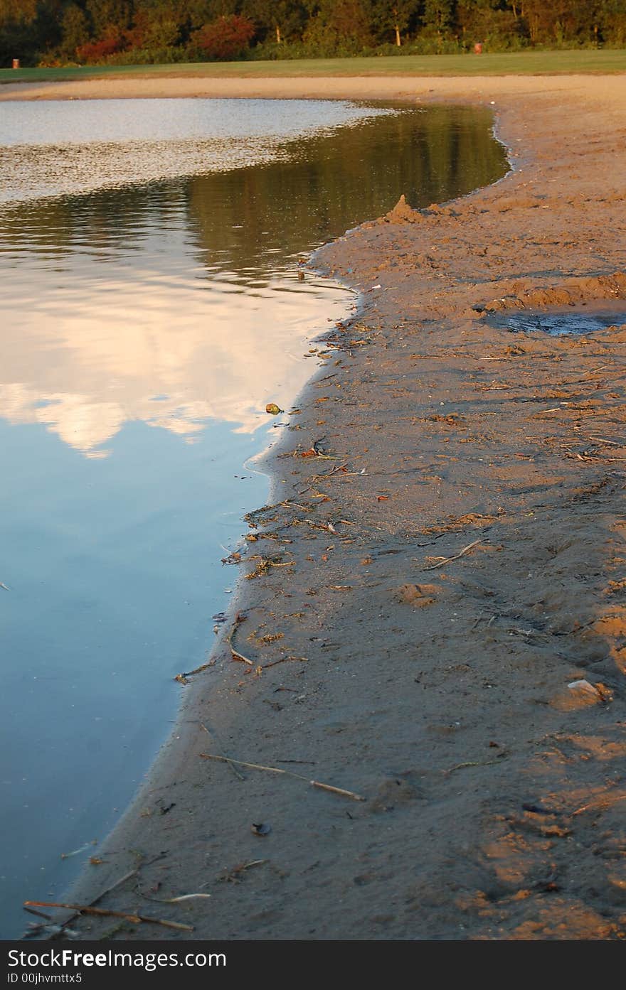 Edge water and sand