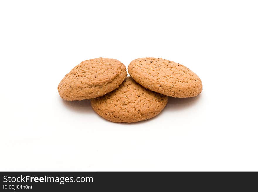 Three biscuits isolated