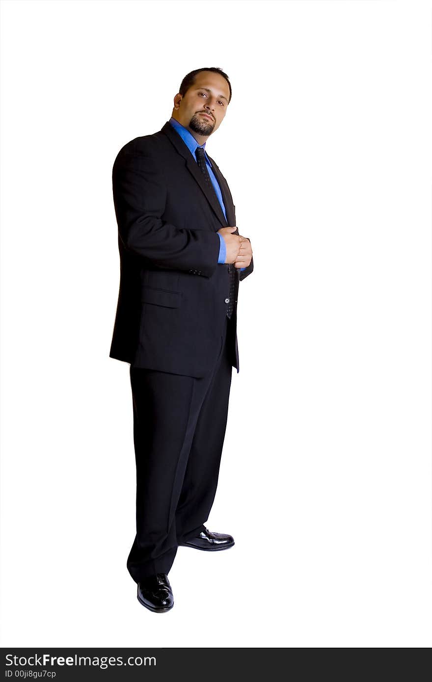 A young business man isolated on white background. A young business man isolated on white background.