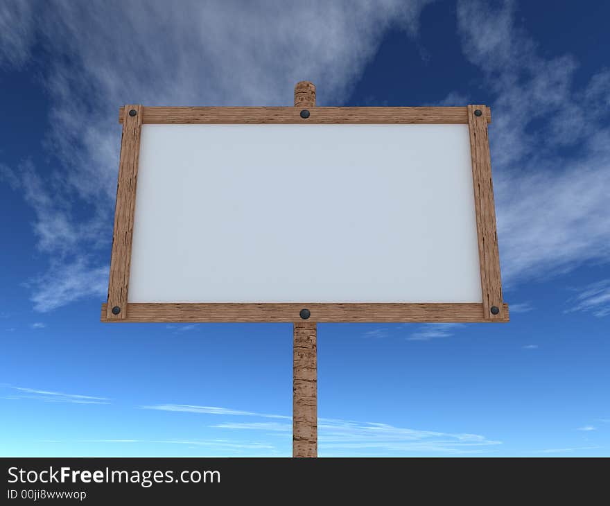 3d illustration of an old wooden billboard. A clipping path is included in the file for easy editing. 3d illustration of an old wooden billboard. A clipping path is included in the file for easy editing