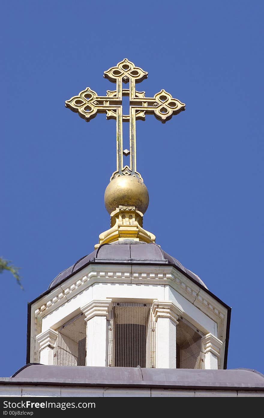 Orthodox cross under the cloud sky in Kazan / Tatarstan. Orthodox cross under the cloud sky in Kazan / Tatarstan