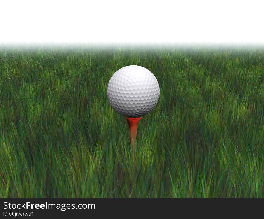 3d illustration of a golf ball on a tee.