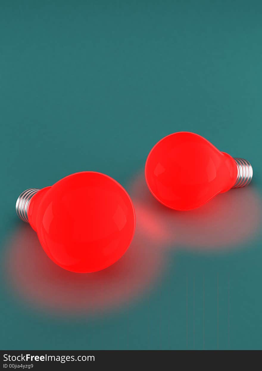 Two red light bulbs