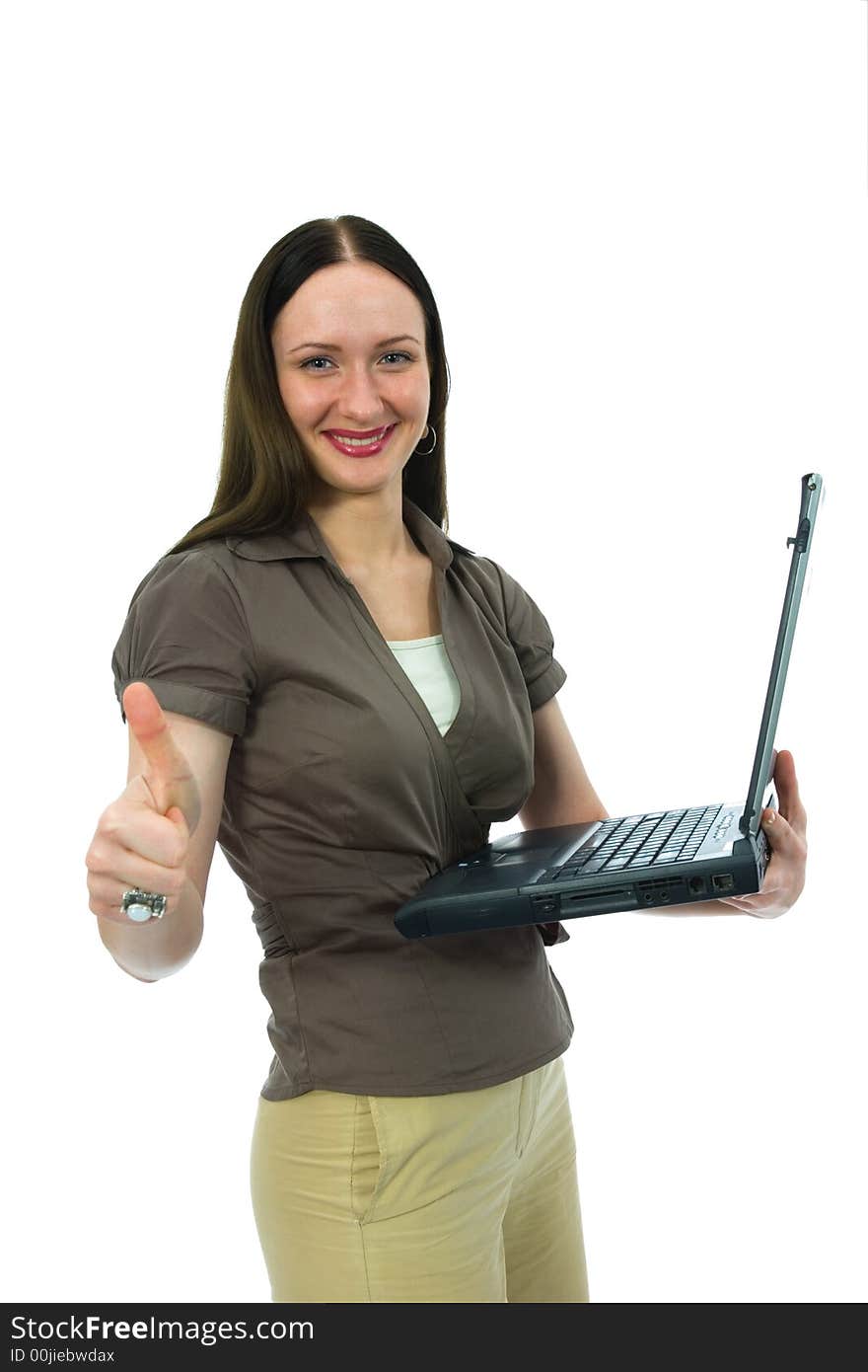 Business woman and laptop