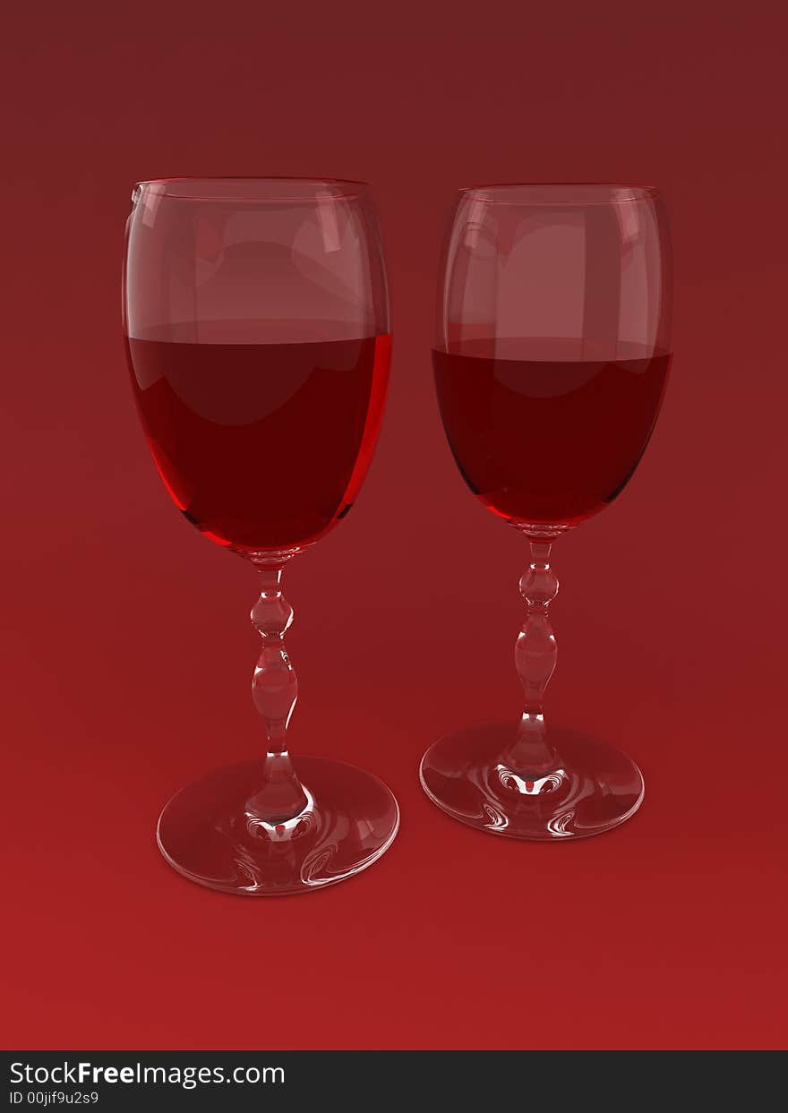 Two wine glasses