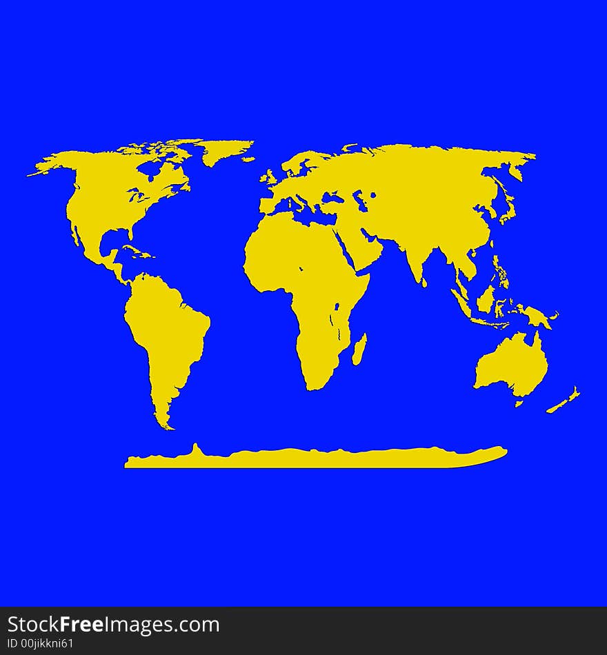 Shadowed & high detailed vector Map of the World. Shadowed & high detailed vector Map of the World