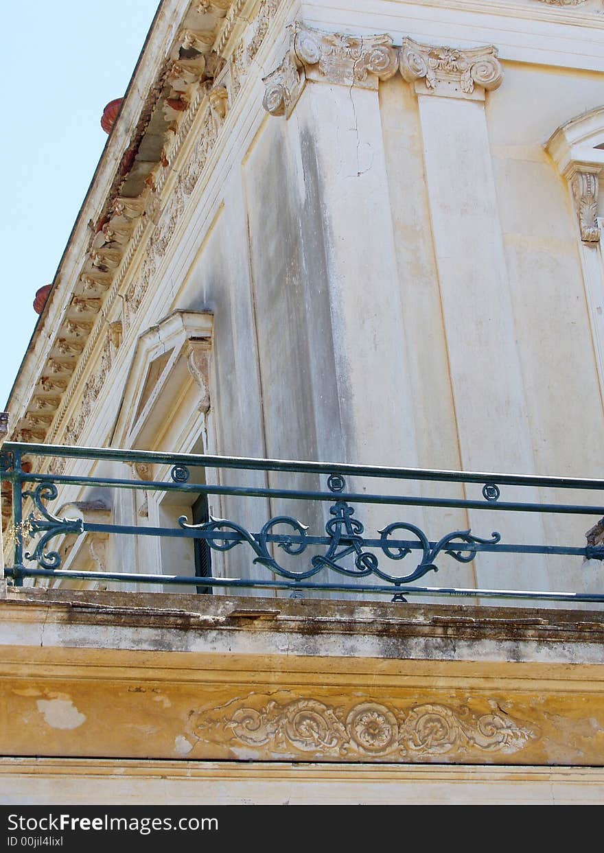 Architectural detail of classical abandoned home. Architectural detail of classical abandoned home