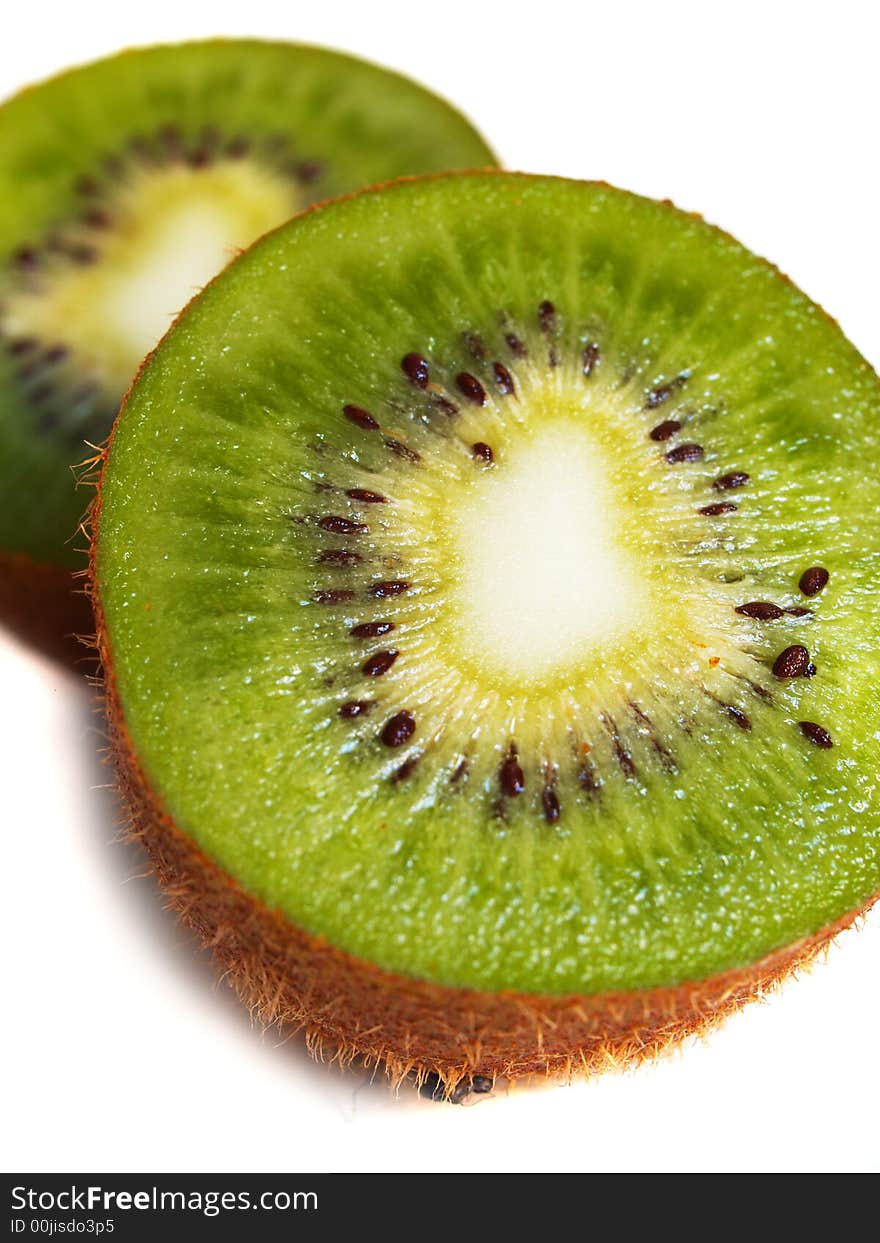 Kiwi-fruits isolated on a white background prepared. Kiwi-fruits isolated on a white background prepared