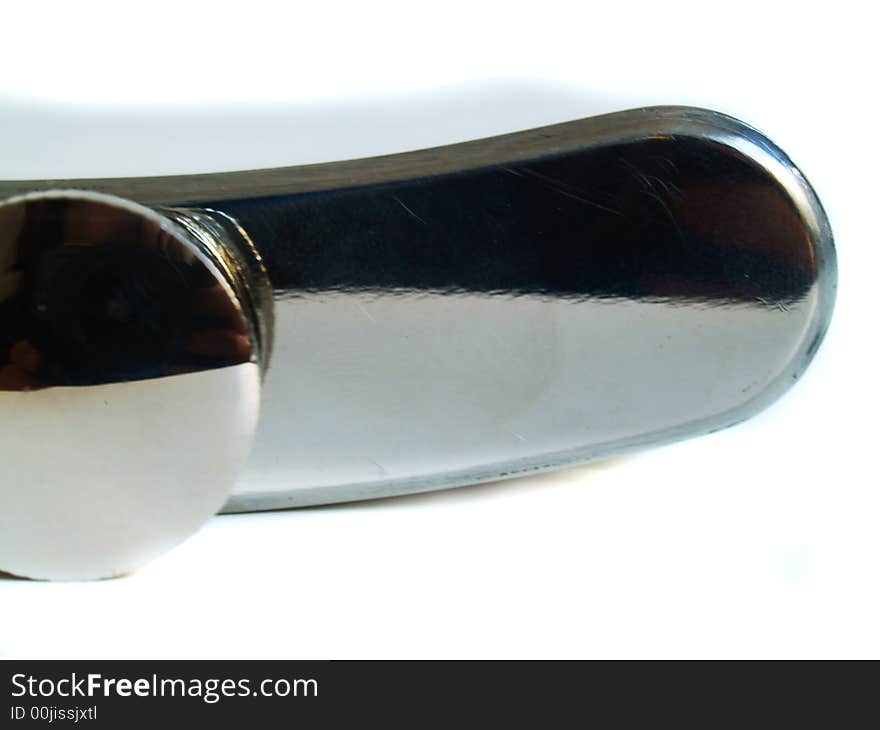 Steel flask isolated on a white background. Steel flask isolated on a white background