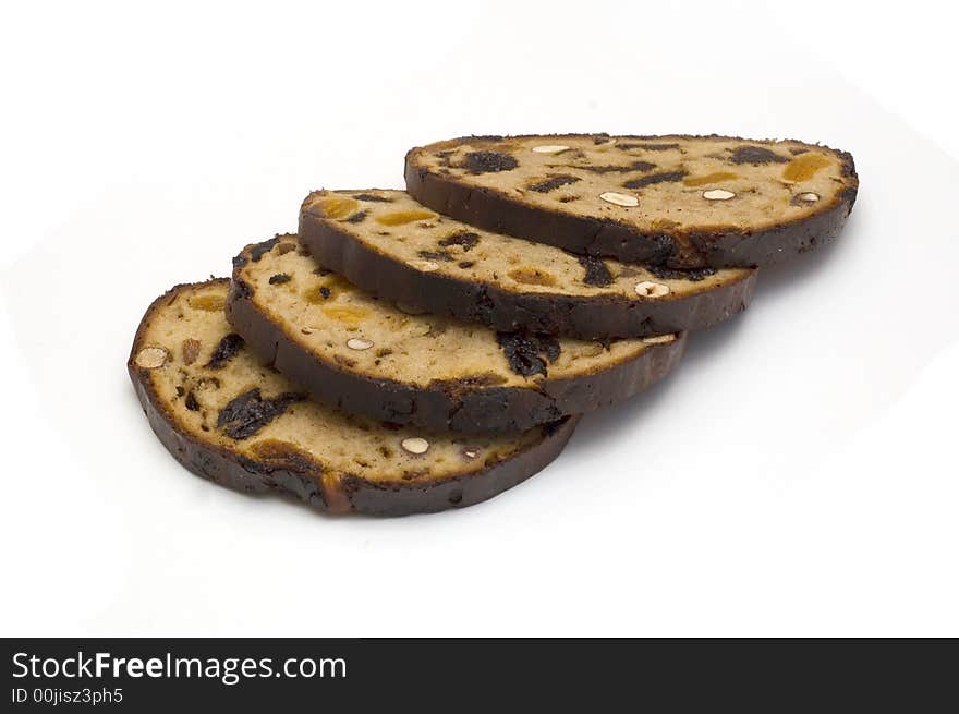 Sweet bread on white background