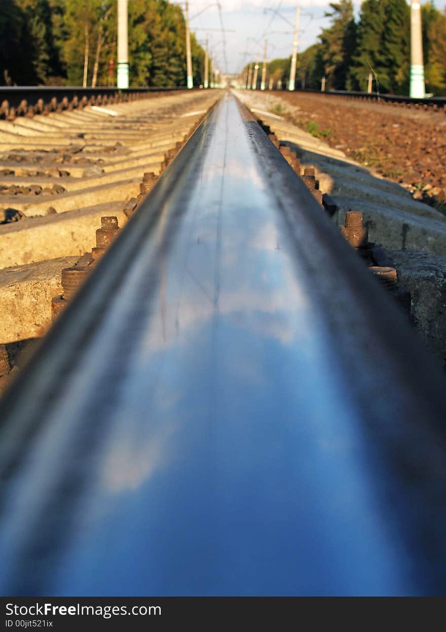 Blue sky in metal