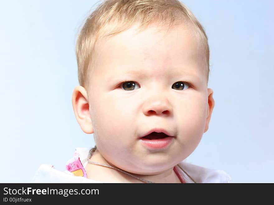 Portrait of the beautiful baby close up