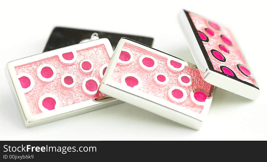 Men’s cufflinks with tie background. Men’s cufflinks with tie background