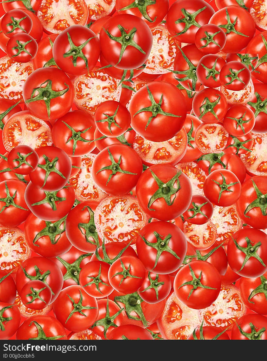 The image of red fresh tomatoes. The image of red fresh tomatoes