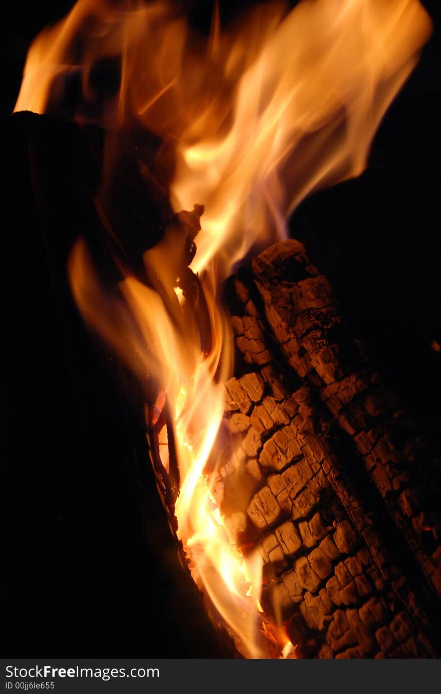 Burning log