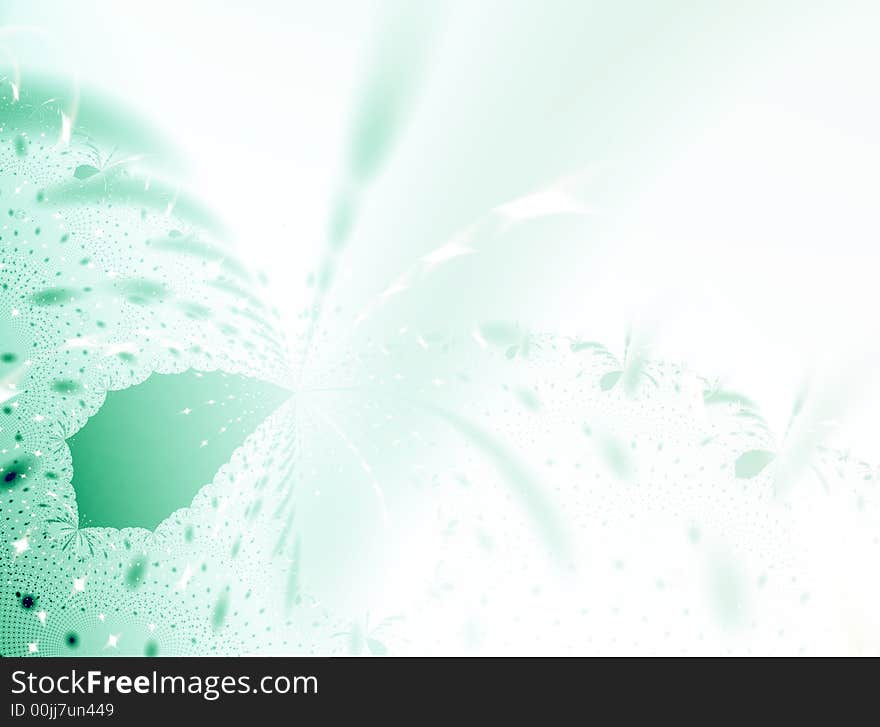 Green floral fantasy. Fractal illustration. Green floral fantasy. Fractal illustration