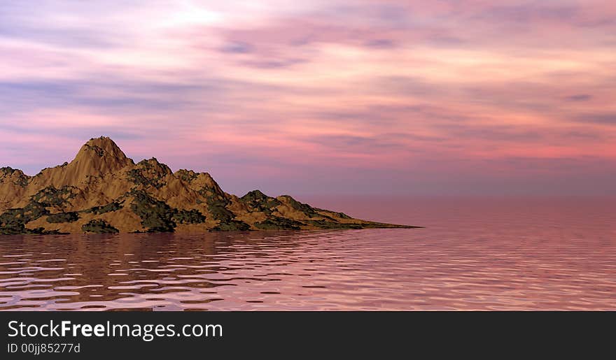 Sunset over the sea