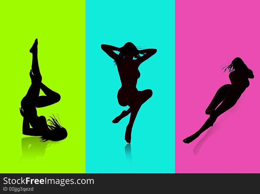 Playful Girls Silhouette