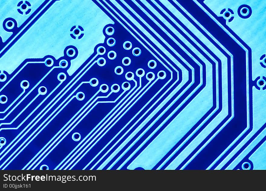 Blue Circuit Board Macro