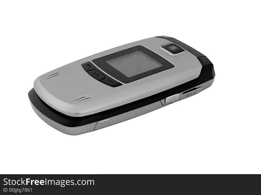 Grey Mobile Phone Isolated