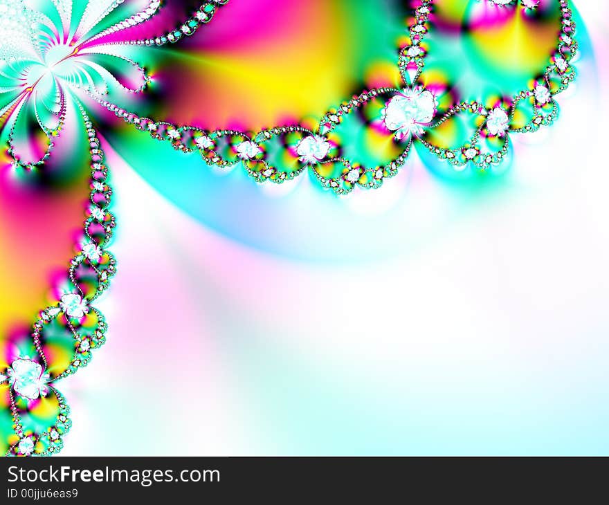 Chain of wonderful flowers on a light background. Chain of wonderful flowers on a light background