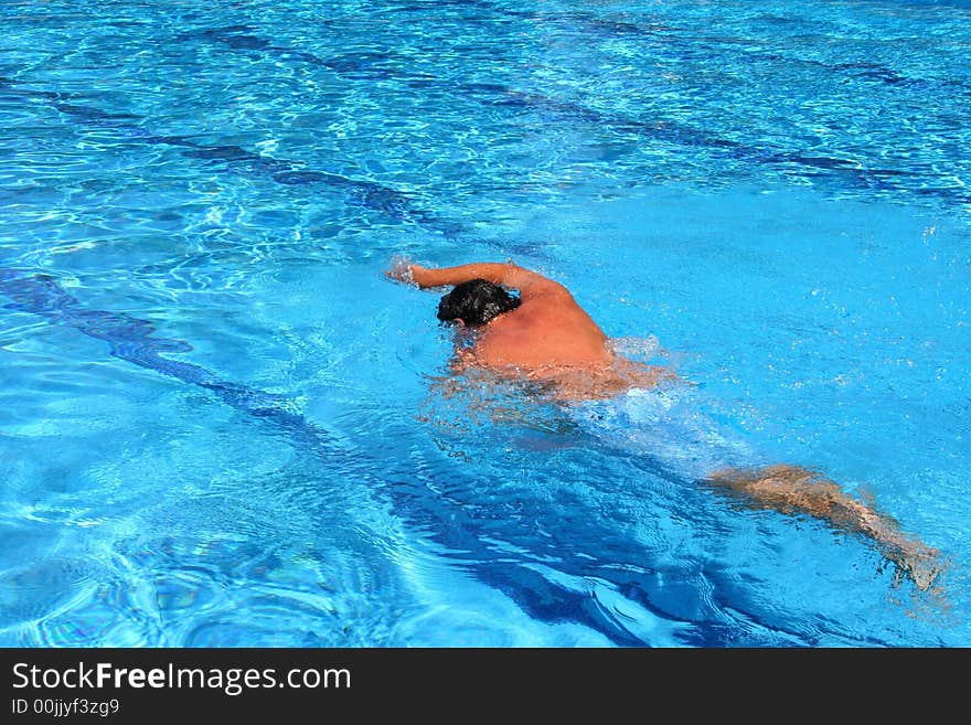 Atractive swimming in the resort. Atractive swimming in the resort