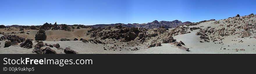 Panoramic image of Teide volcano in Tenerife. It seems outer planet