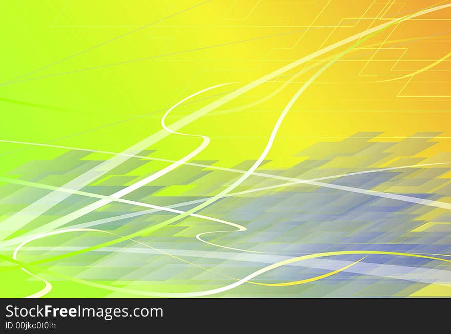 Smoothly waves lining with colors background