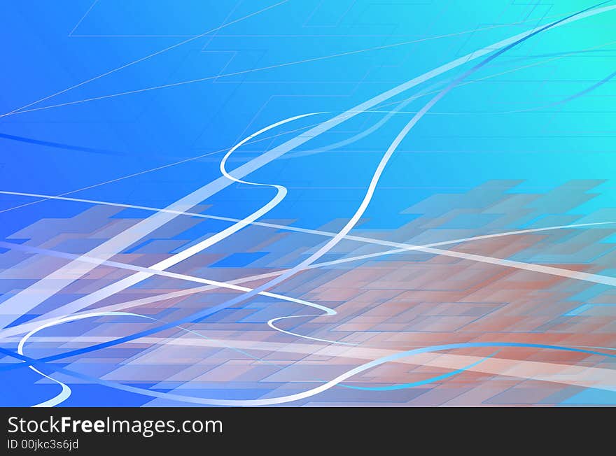 Smoothly waves lining with colors background