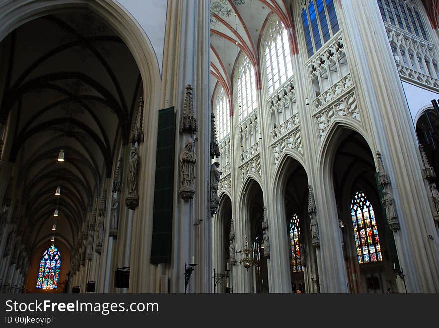 The interior of the Cathdral of Saint Jan in Den Bosch (Holland). The interior of the Cathdral of Saint Jan in Den Bosch (Holland)