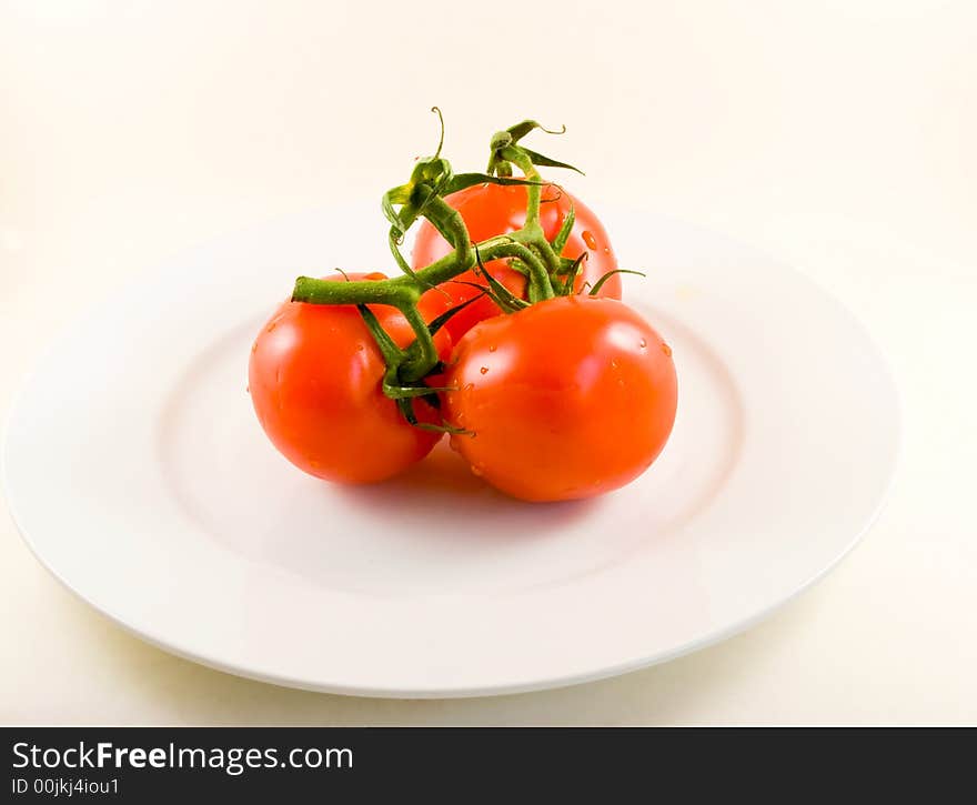 Stack of tomatoes-isolated on