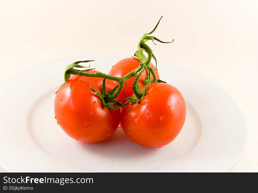 Stack of tomatoes-isolated on