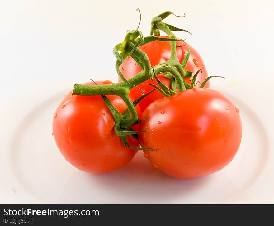 Stack of tomatoes-isolated on