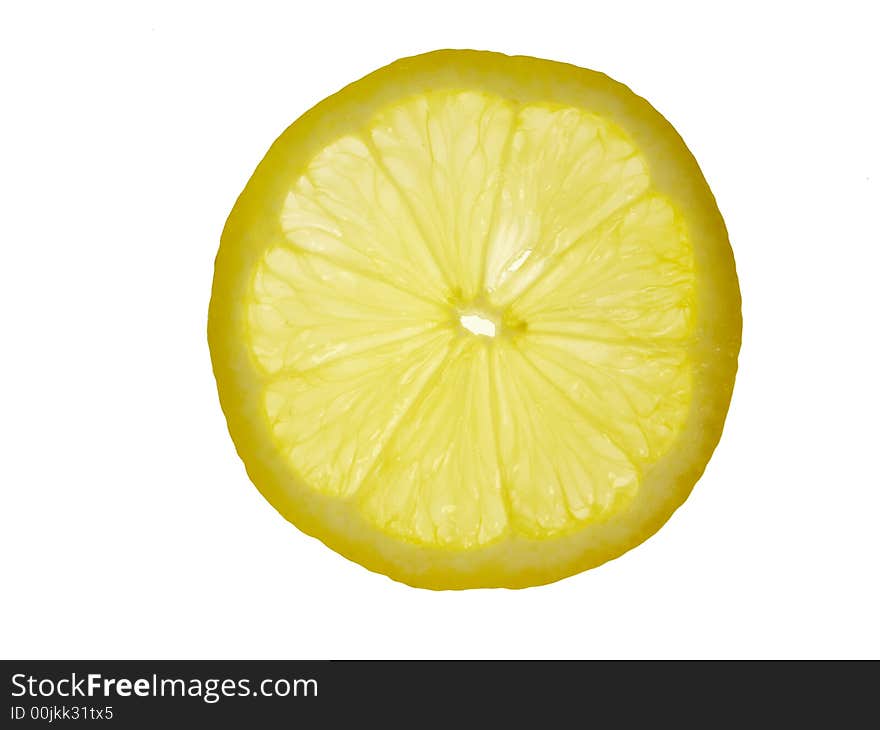 Transparent citrus on the white background